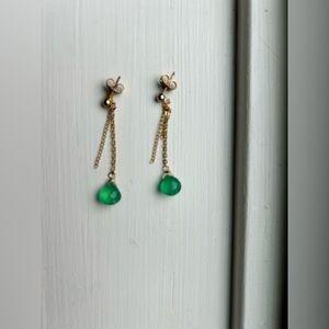 Green gemstone earrings